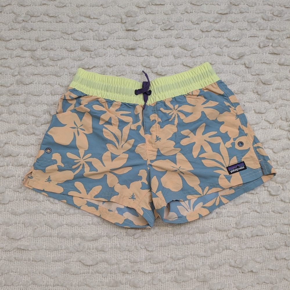 Patagonia Girls Large Costa Rica Baggies Cowry Peach 12 NWT